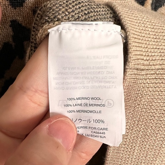 J. Crew 100% Merino Wool Animal Print Crewneck Sweater Sz S - Picture 6 of 8